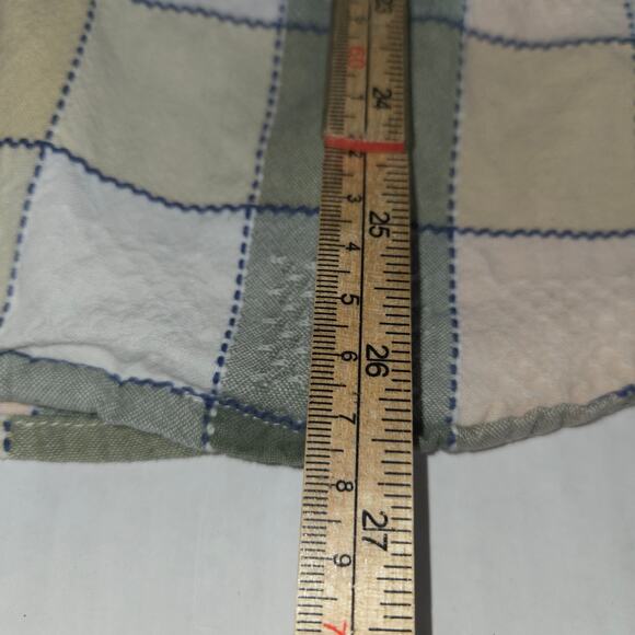 Krazy Kat Womens Large Button Up Top Checked Plaid Green Pocket Outdoors Casual - Picture 6 of 10